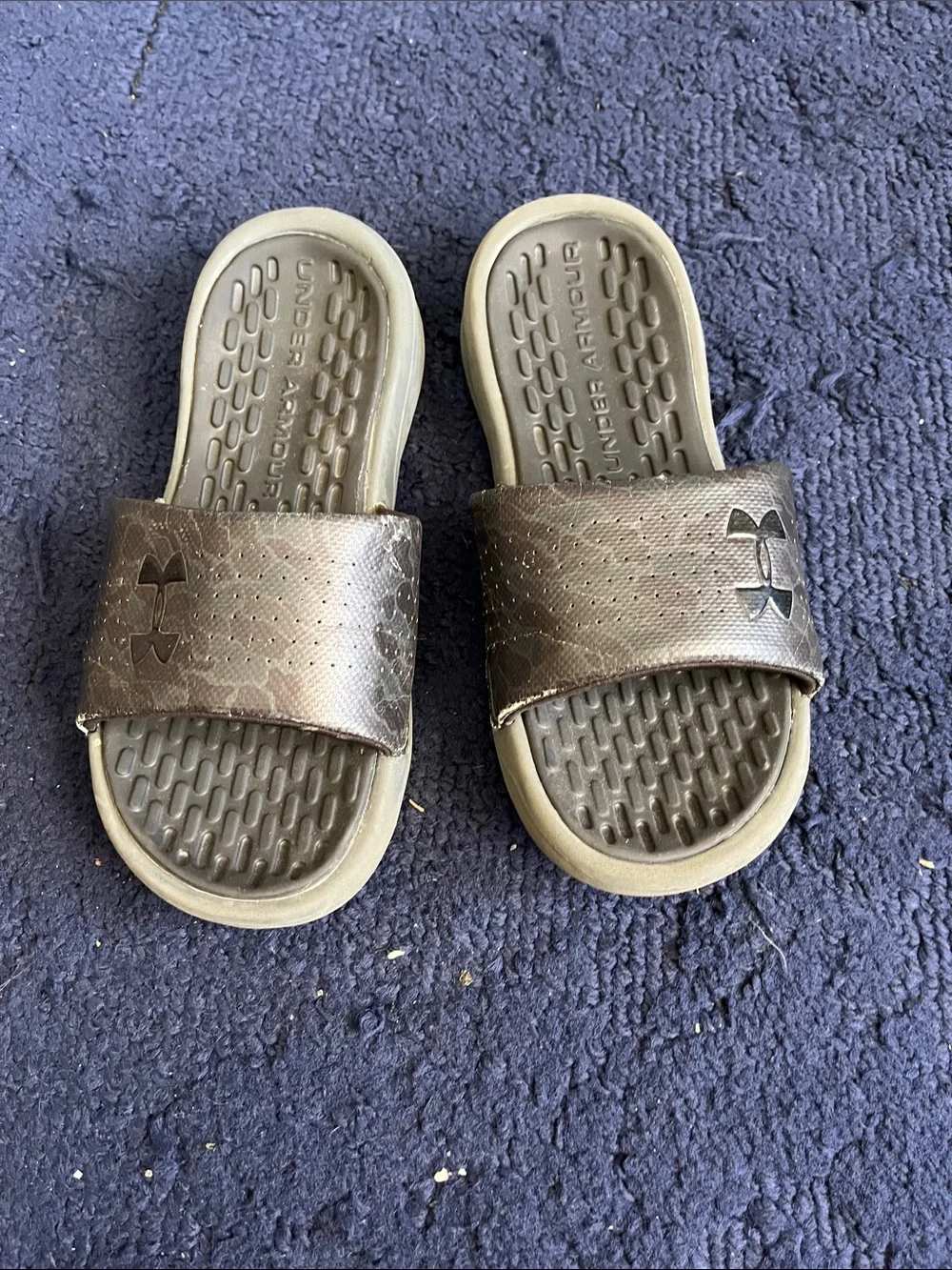 Under Armour Kids' Brown/Tan Slide Sandals